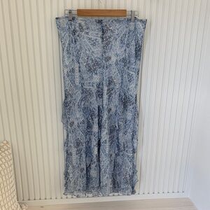 Feminine Silk Patterned Ruffled Women's Skirt